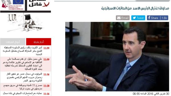 صحيفة موالية لحزب الله تدعي استهداف اسرائيل لقائد النظام السوري