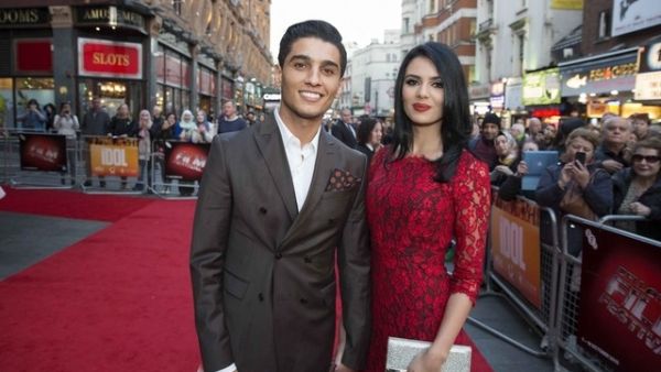 Mohammed Assaf with his fiance Lina Qishawi at his film "The Idol's" premiere in London. (File photo)