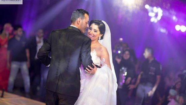 Beautiful bride Ayten Amer and her husband on their wedding day. (Facebook)