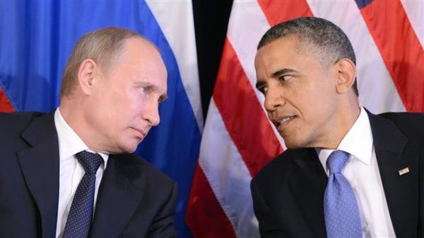 US President Barack Obama (R) and Russian President Vladimir Putin at a meeting on the sidelines of the G20 summit in Los Cabos, Mexico on June 18, 2012. (AFP/File)