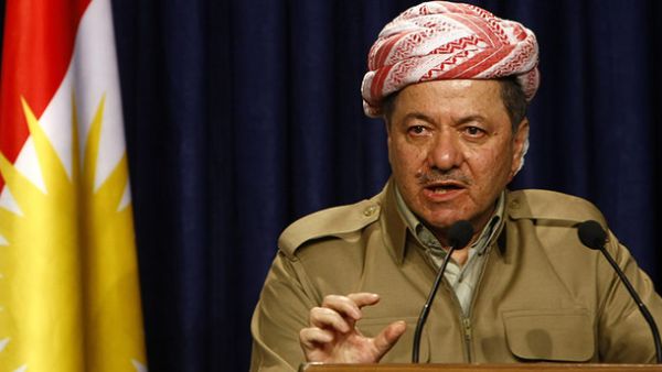 President Masoud Barzani brought up the topic of Kurdistan’s relationship with Baghdad while giving a Newroz celebration speech. (AFP/File)