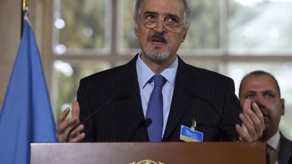 Syria's UN envoy Bashar al-Jaafari speaks at a press conference at the start of UN-sponsored peace talks. (AFP/File)