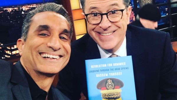The Egyptian comedian was a guest on Colbert's show on Wednesday night. (Facebook)