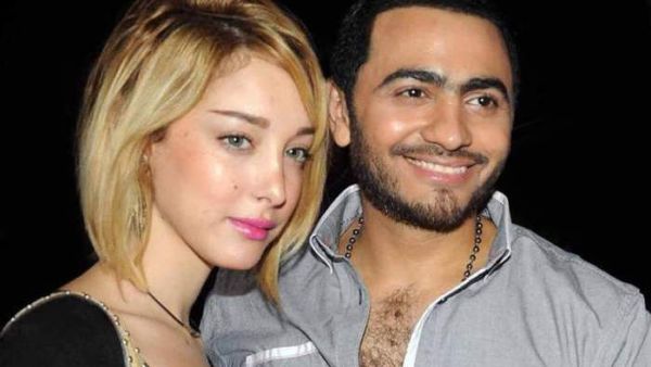 Bassma Boussel with her hubby Tamer Hosny. (Bladna.nl)