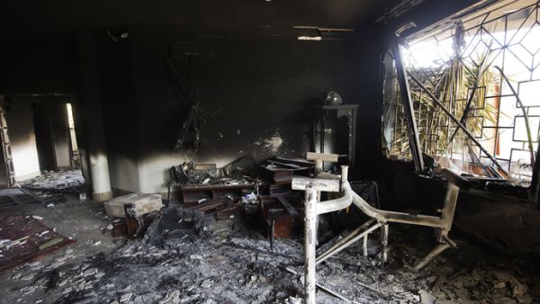 The aftermath of the 2012 attack on the US consulate in Benghazi. (AFP/File)