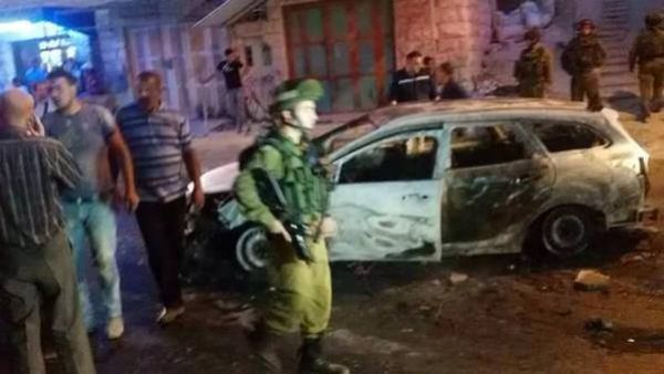 سيارة المستوطنين المحترقة 