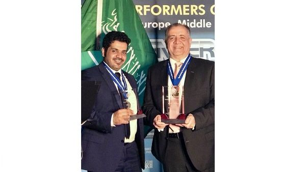 Mr. Khalid Ramadan and Mr. Turki AlMuharib from Bank Al Jazira during the award ceremony in Berlin recently
  Mr. Khalid Ramadan and Mr. Turki AlMuharib from Bank Al Jazira during the award ceremony in Berlin recently