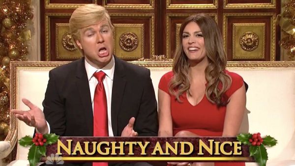 Taram Killam and Cecily as Donald Trump and his wife on SNL. (The Daily Beast)