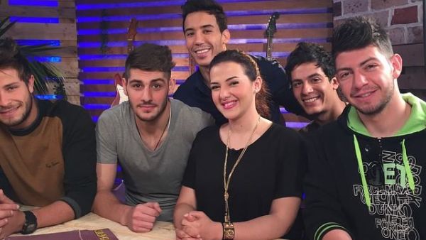 "The 5" with their The X Factor Arabia mentor Donia Samir Ghanem. (File photo)