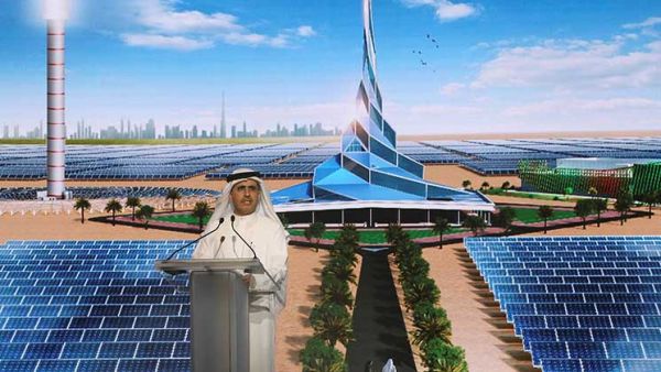 ﻿دبي: وضع حجر الأساس لأكبر مشروع استثماري للطاقة الشمسية المُركَّزة في العالم
