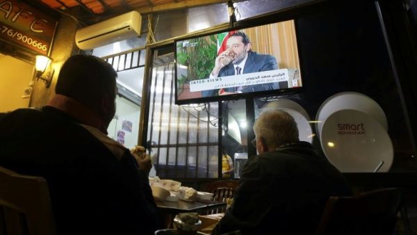A much-awaited live interview was done with Hariri on Sunday night by Future TV (AFP)