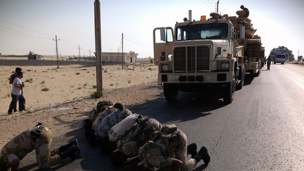 Egyptian soldiers praying in Sinai. (AFP/File)