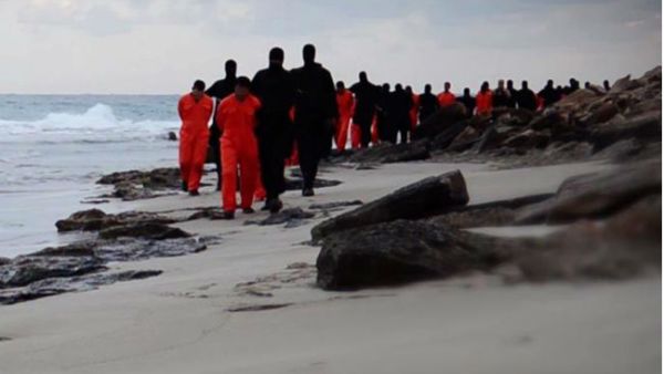 ISIS released a video in 2015 allegedly depicting the beheading of 20 Egyptian Copts (AFP) 