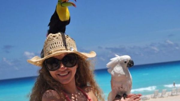 Myriam Fares on the shores of Mexico
