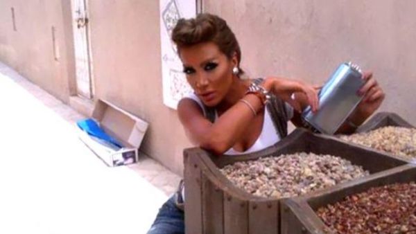 Maya Diab selling peanuts