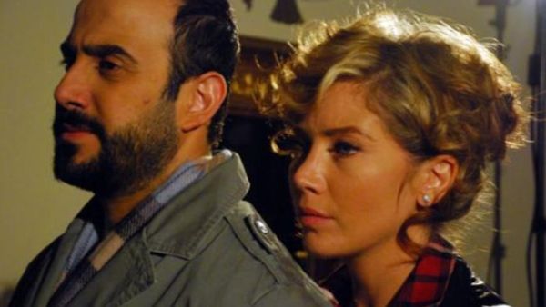 scene of Qusay Khouly and Sulafa Mimar in drama