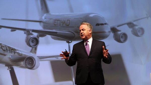 James Hogan, Etihad's current CEO, has been with the company for 10 years and will be leaving his role on July 1, 2017. (AFP/ Karim Sahib)