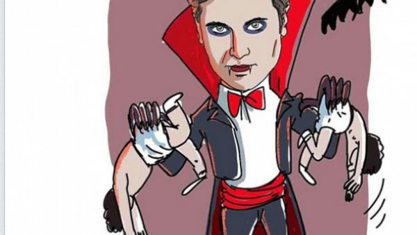 The cartoon posted of Ahmed Ezz on Zeina's Instagram account. (Al Watan Voice)
