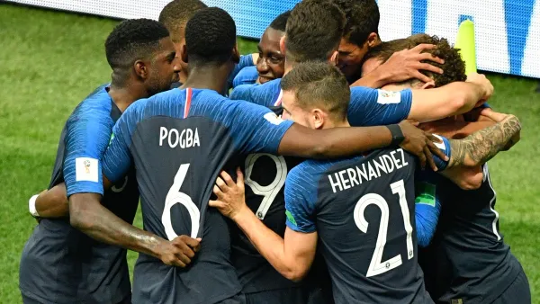  Didier Deschamps became the third man to win the World Cup as a player and a coach as Paul Pogba and Kylian Mbappe sealed glory for France. (Photo: @UEFAEURO)
