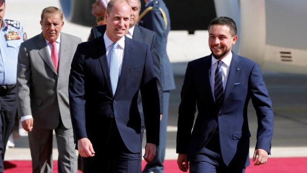 الأمير ويليام وولي العهد الأردني الأمير حسين بن عبدالله الثاني