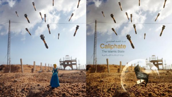 Daesh manipulated a photo taken three years earlier in the Gaza Strip to become a piece of propaganda. (Courtesy/Brian McCarty)