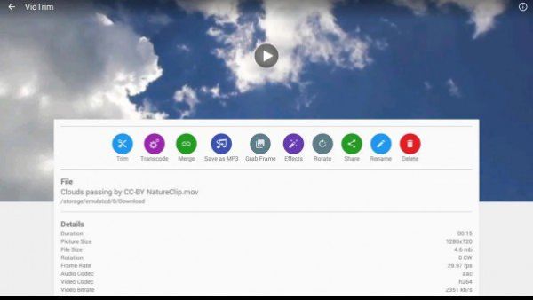 يُمكن للمستخدمين تجربة تطبيق VidTrim المجاني والذي من خلاله يُمكن قص أي مقطع فيديو أو استخراج المقطع الصوتي الموجود بداخله وحفظه بلاحقة Mp3