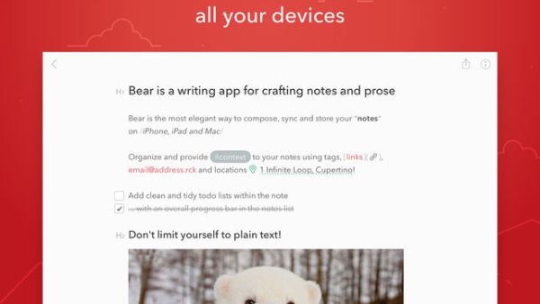 Bear Notes تطبيق لتدوين الملاحظات 