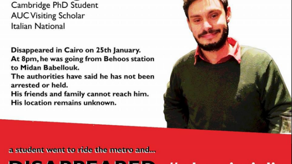 Giulio went missing on January 25, the anniversary of the 2011 uprising. (Twitter)