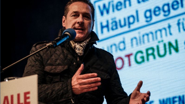 Heinz Christian Strache of Austria's anti-immigrant Freedom Party. (photo: AFP/Patrick Domingo) 