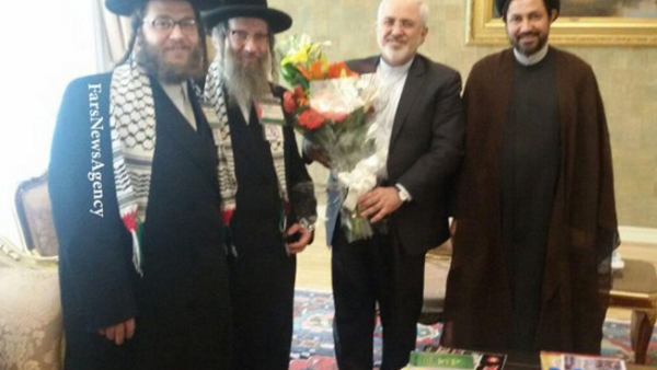 Two ultra-Orthodox Jewish men meeting with Iranian Foreign Minister Javad Zarif. (Photo: Twitter 