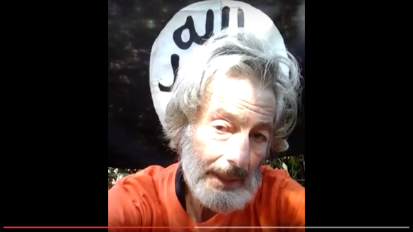 Robert Hall, a Canadian yachtsman, seen pictured in a video uploaded to the YouTube account "Aboo Rami" on Sunday. (YouTube/Aboo Rami) 