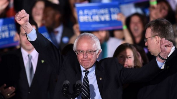 Bernie Sanders after the New Hampshire primary in Feb. 2016. (photo: AFP)