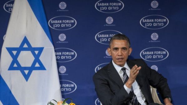 US President Barack Obama speaks about US, Iran and Israel and the Middle East at the 10th Anniversary Saban Forum hosted by the Saban Center for Middle East Policy at Brookings Institution in Washington, DC, December 7, 2013. [AFP]