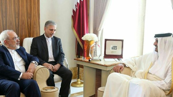 أمير قطر ووزير الخارجية الايراني 