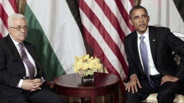 الرئيس الامريكي باراك أوباما والرئيس الفلسطيني محمود عباس في نيويورك