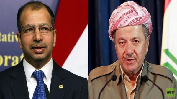 رئيس البرلمان العراقي، سليم الجبوري ورئيس إقليم كردستان مسعود بارزاني