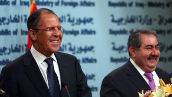 وزير خارجية العراق هوشيار زيباري ونظيره الروسي سيرغي لافروف في بغداد
