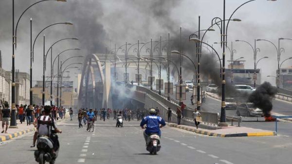 جانب من احتجاجات المتظاهرين في البصرة/ أرشيفية