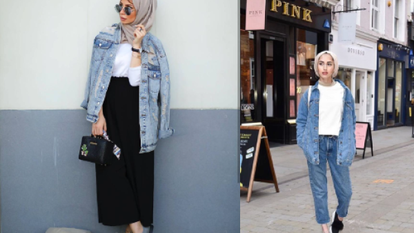 للأنثى المحجبة: سارعي لاقتناء جاكيت الجينز الطويل لتجاري الموضة