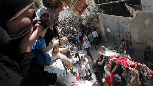 A funeral of a Palestinian killed by Israeli forces is seen in Jenin. (AFP/File)