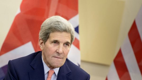 US Secretary of State John Kerry waits for the start of a trilateral meeting at the Beau Rivage Palace Hotel in Lausanne on March 28, 2015. (AFP/File)