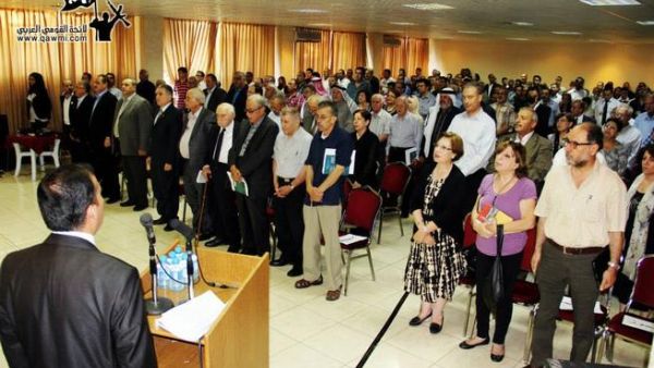 جانب من حفل تأبين المفكر القومي ناجي علوش الذي نظمته لائحة القومي العربي 