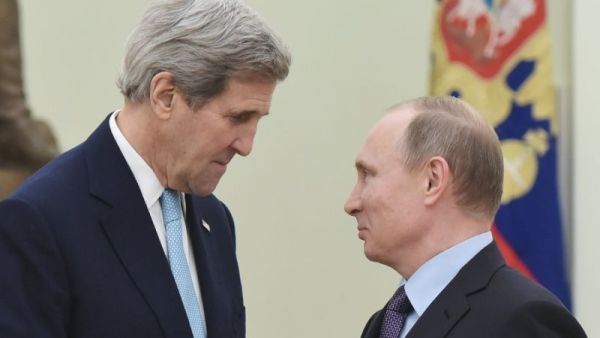 US Secretary of State, John Kerry, in a meeting with Russian President Vladimir Putin. (AFP/File)