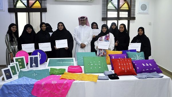The workshop was conducted by the trainer, Ms. Zakiya Ali Essa, and aimed to enhance the skills of ten participants and focused on the basic embroidery skills and stitching techniques using metal threads. The workshop was conducted by the trainer, Ms. Zakiya Ali Essa, and aimed to enhance the skills of ten participants and focused on the basic embroidery skills and stitching techniques using metal threads.