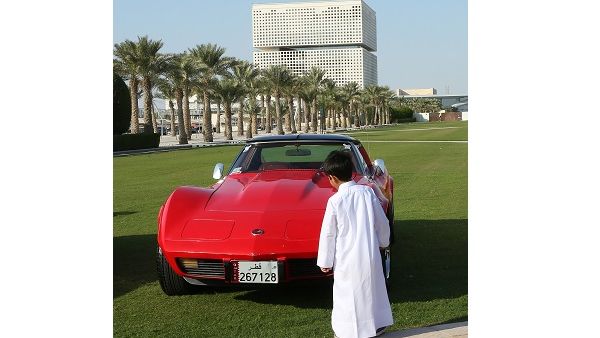 A vintage car on show during Qatar Foundation’s ‘Education City United’ event organized by student leaders as part of the National Day celebrations.