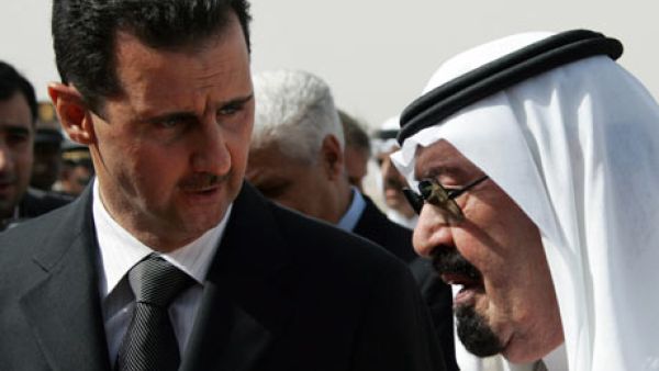 العاهل السعودي الملك عبدالله بن عبدالعزيز(يمين) والرئيس السوري بشار الاسد