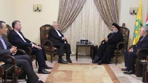 الأمين العام لحزب الله اللبناني حسن نصرالله ووزير الخارجية الإيراني محمد جواد ظريف