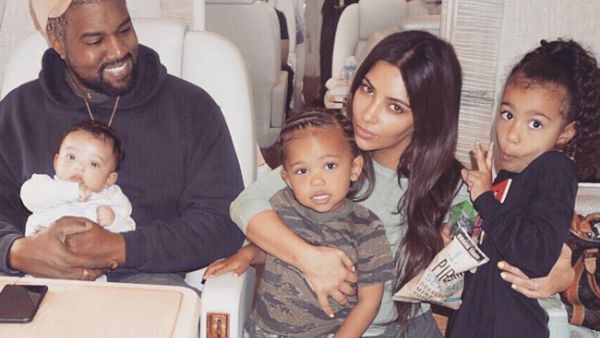 Kim Kardashian West's children enjoyed a "lovefest" with their baby cousin True  (Source: kimkardashian / Instagram) 