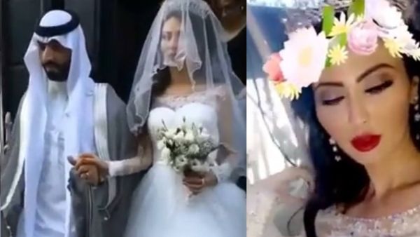 Mariam and Faisal on their wedding day in London. (YouTube)