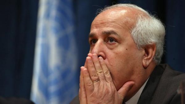 Ambassador Riyad Mansour, of the Permanent Observer Mission of Palestine to the United Nations, prepares to hold a press conference at the UN today in New York City. (AFP)